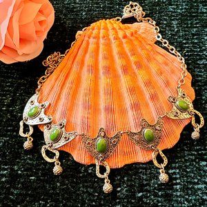 Fashion Jewelry - Dangling Balls Metal Necklace - Beautiful - 24" Long